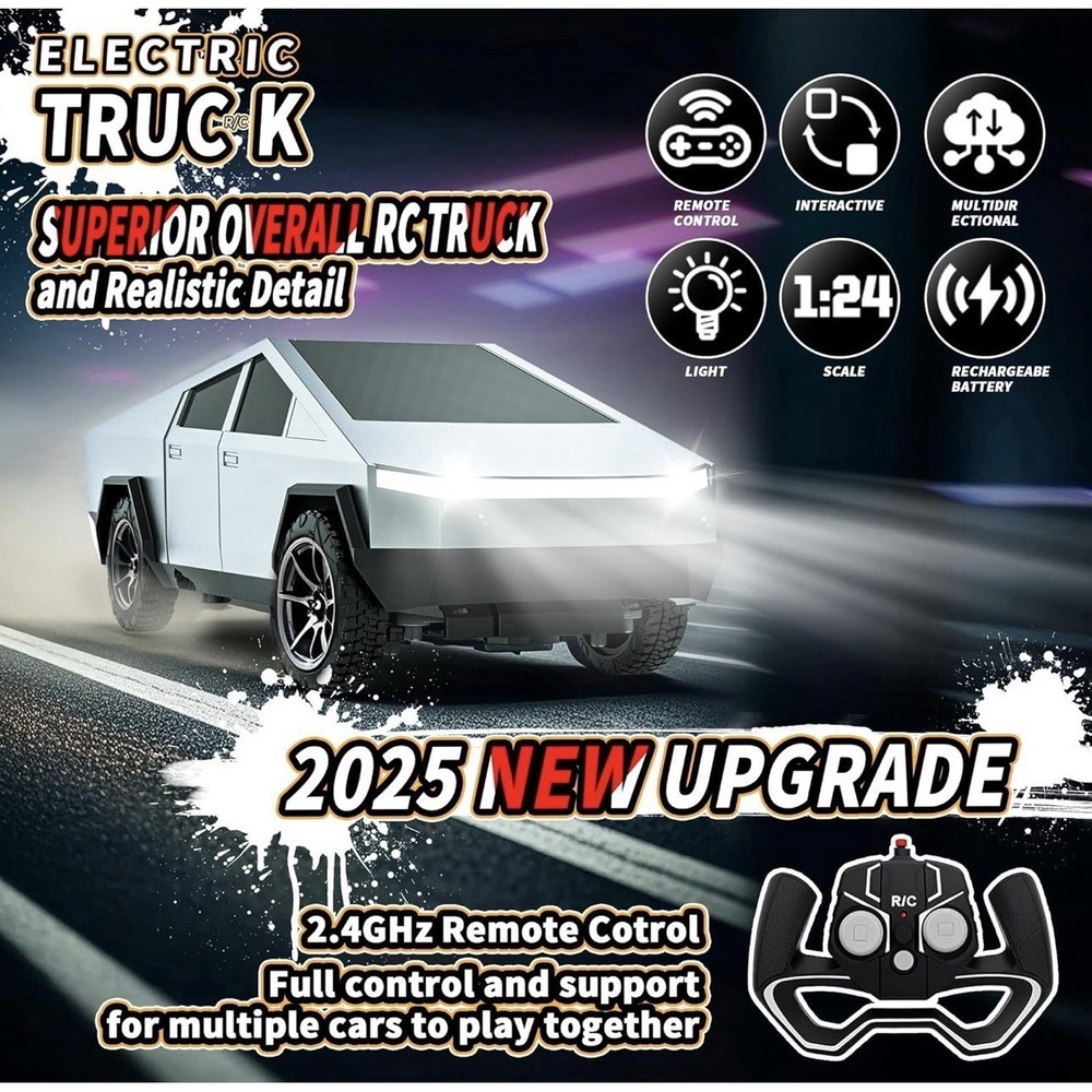 Electric CYBER Truck 2.4 GHz RC Remote Control USB Rechargeable, LED Lights NEW - Picture 10 of 11